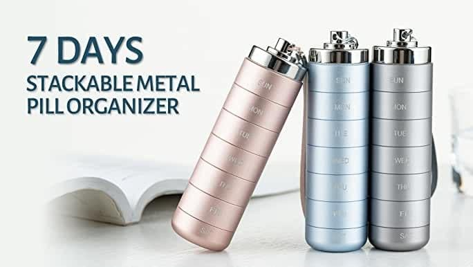 ๐ LIMITED OFFER 50% OFF โ Shop Now! ๐งณ๐Metal Travel Pill Organizer
