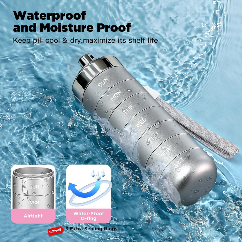 ๐ LIMITED OFFER 50% OFF โ Shop Now! ๐งณ๐Metal Travel Pill Organizer