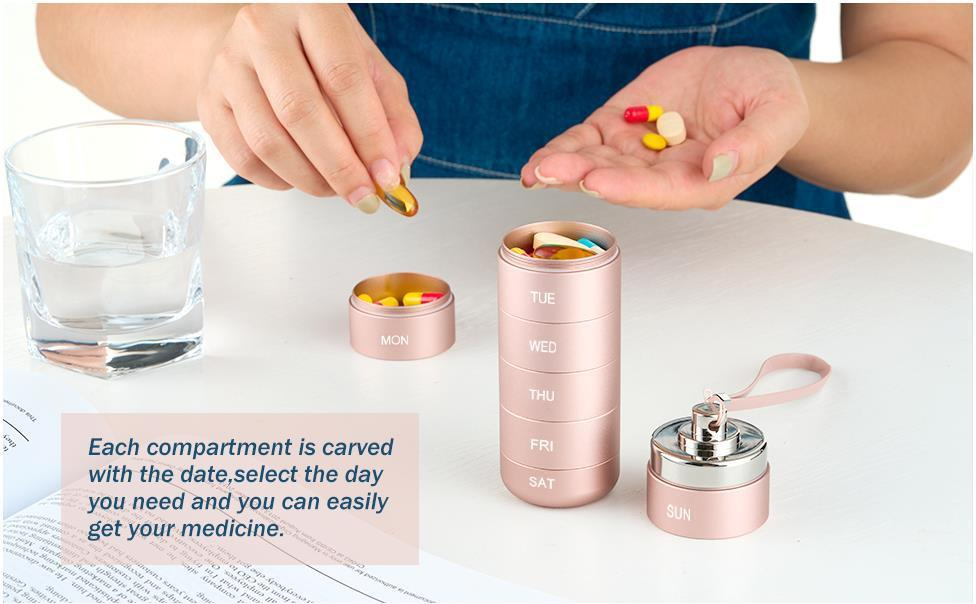 ๐ LIMITED OFFER 50% OFF โ Shop Now! ๐งณ๐Metal Travel Pill Organizer